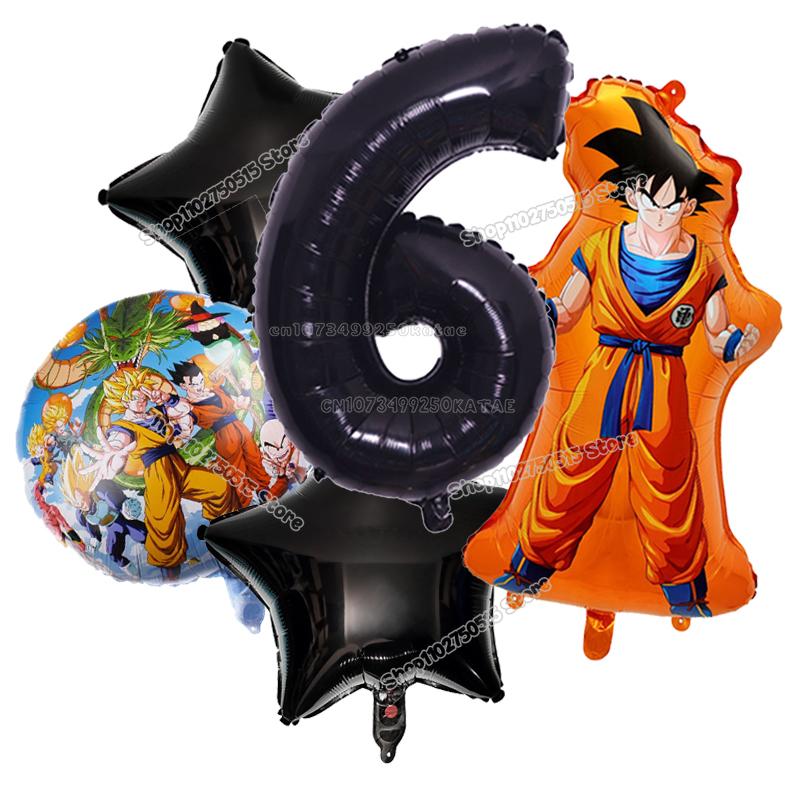 Anime Son Goku Kinderverjaardag Decoratie Dragon Ball Nummer Ballonnen Set Jongen Meisje Feestartikel Cartoon Babyborrel Verjaardagsdecor