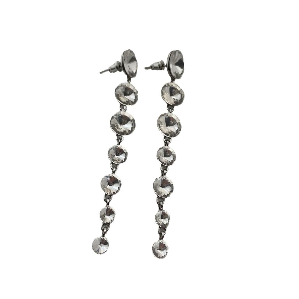 Long Round Diamond Earrings, Earrings, Trendy Atmosphere, Stud Earrings, Women'S Simple Temperament, Versatile Face, Thin Earrings