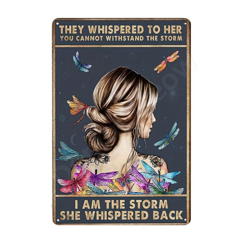 Inspirierende Sprüche auf Blechschildern, Retro-Wandkunst, Sei gut zu dir selbst, Vintage-Hippie-Mädchen, Poster für Zuhause, Garten