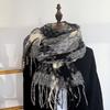 Korean atmosphere autumn and winter scarf women's versatile thickened scarf student couple dual-purpose plaid warm shawl men