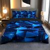 3Pcs Breathable Geometric Pattern Duvet Cover Set, All Season Machine Washable Bedding with Pillowcases Home Decor