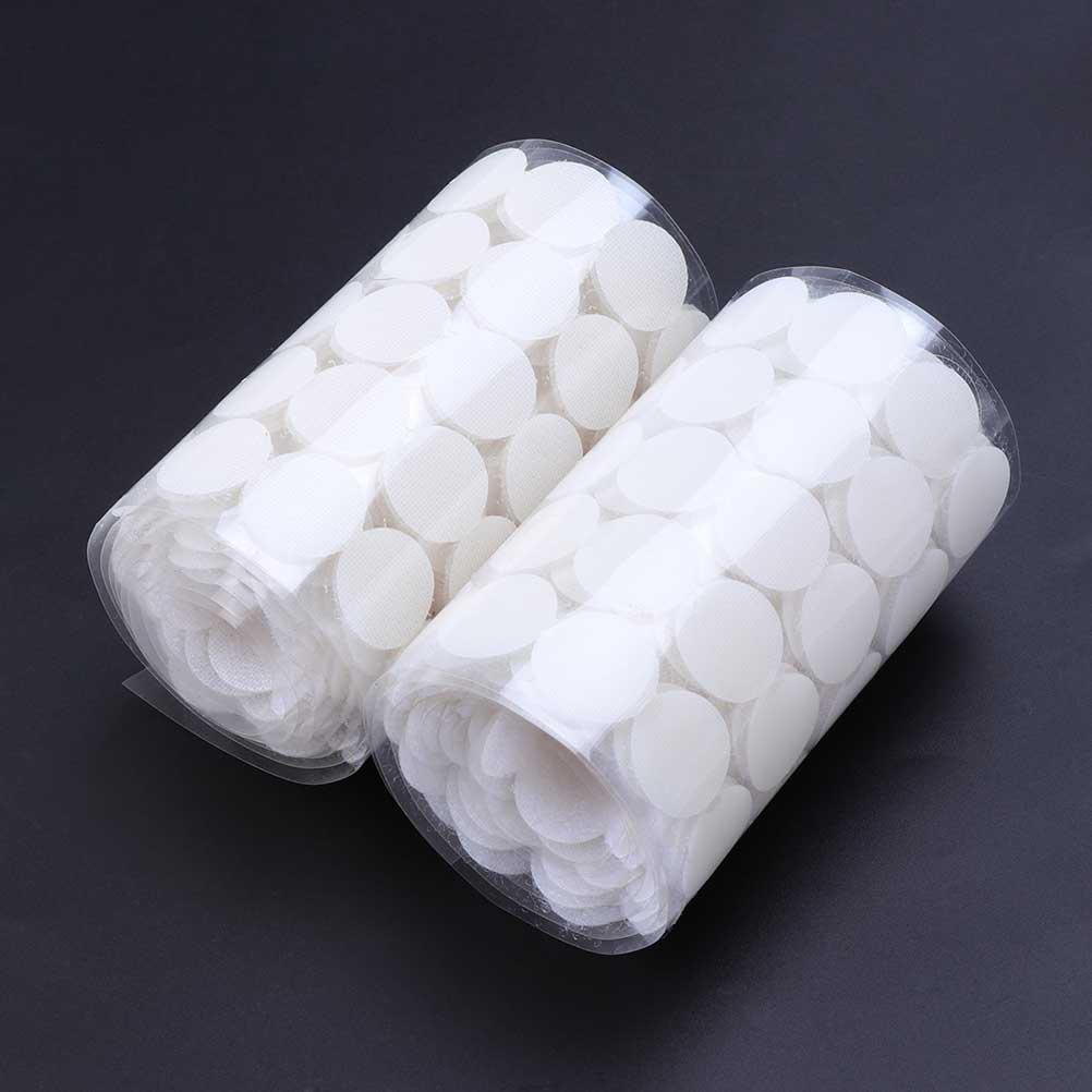 900 Pcs 10Mm Diameter Back Adhesive Tape White Waterproof Peel Stick Wall Decor Round Stickers Loop Hook Tape Diy