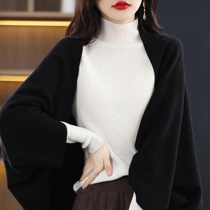 Women's Spring/Autumn Wool Knit Cardigan Cloak Sweater Shawl