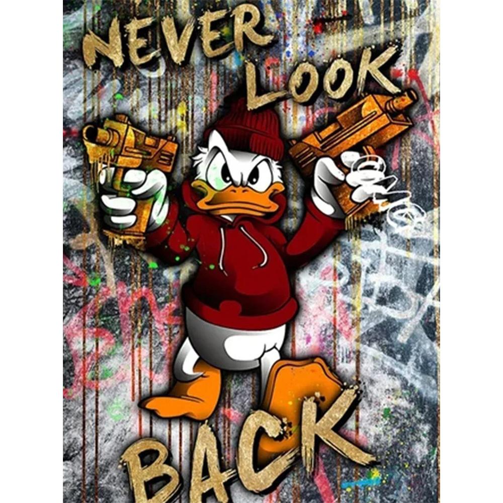 

Disney Diamond Painting Donald Duck Street Graffiti Style Art Painting Cute DIY Rhinestone Mosaic Cross stitch Kit, Embroidery Gift Home Decoration Round 20x30cm