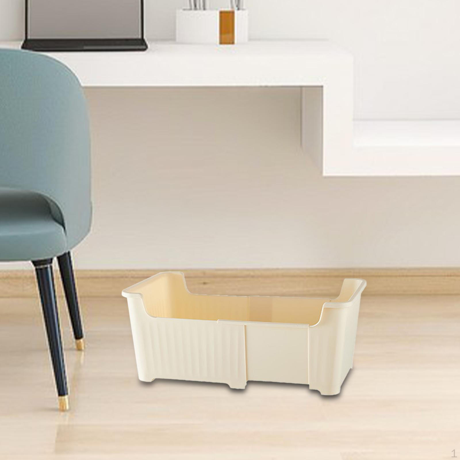 

Telescopic Storage Bin Book Organizer Lightweight Decorative Basket Container with Detachable Wheels cream color