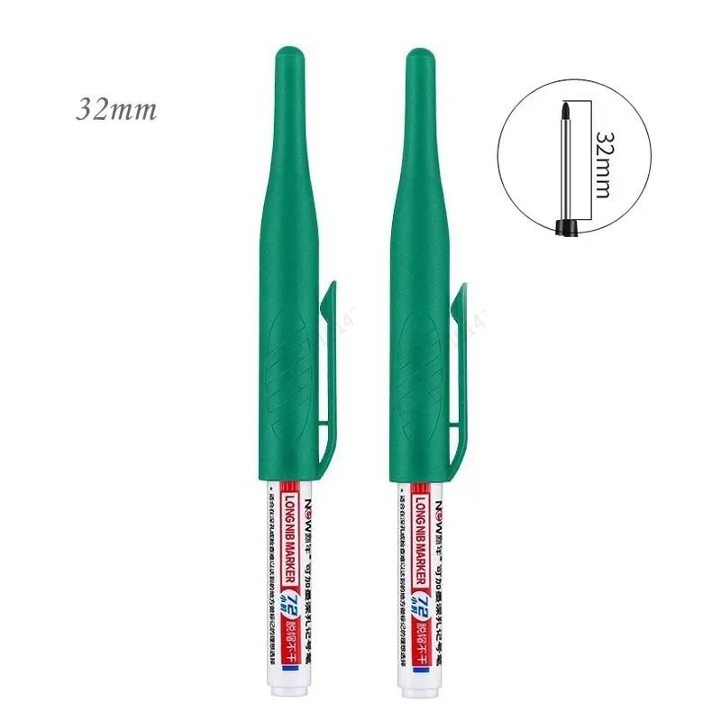 32/20mm Waterproof White Oily Deep Hole Long Nib Head Markers Pen Set for Metal Perforating Bathroom Woodworking Decoration Tool