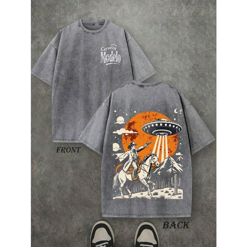 

Classic Modelo Beer Graphic Men s Printed T-shirt Tee - Loose Fit Short Sleeve Crew Neck for Summer, Casual Wear, Themed Events, And Gift Suggestions 5XL сірий