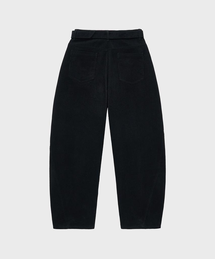 NOIRER FOR WOMAN Cotton Curved Corduroy Pants (Black)