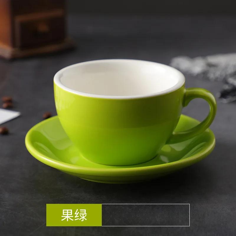 Glazură colorată, ceramică îngroșată, ceașcă cu latte pentru cappuccino, ceașcă profesională figurată, gură de competiție standard, ceașcă de cafea de 250 ml