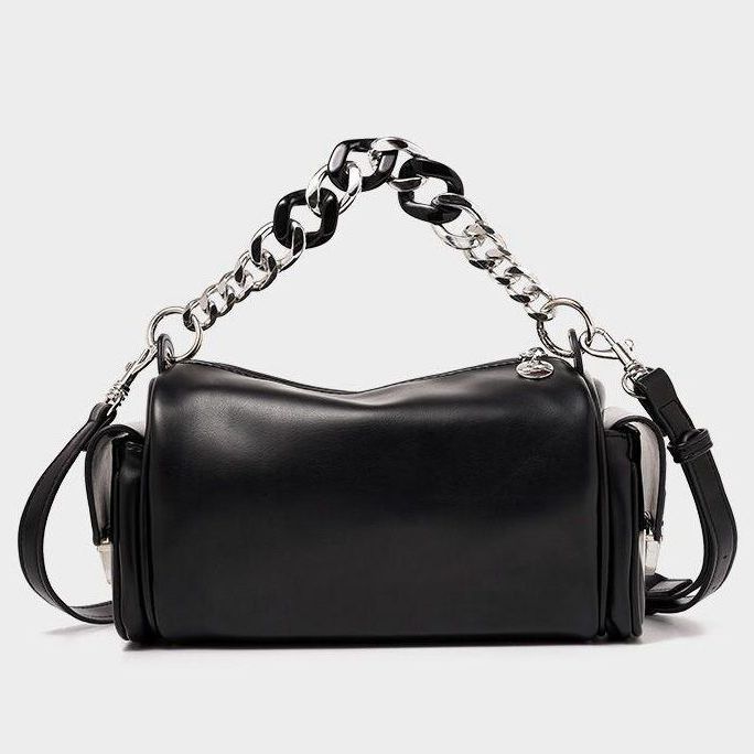 IELGY French Motorcycle Bag Ladies Soft Leather Premium Chain Korean Version Big Bag