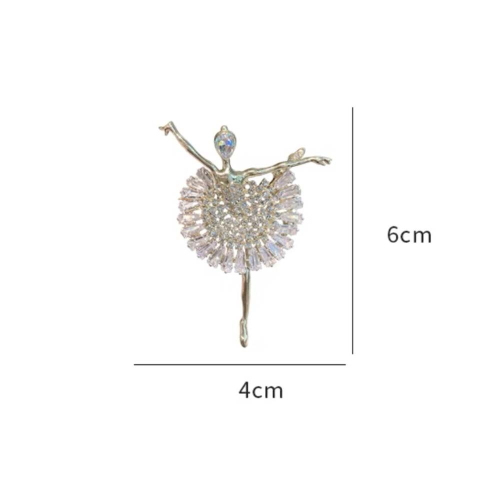 Crystal Girl Gift Clothing Accessories Korean style Ballet Girl Brooch Ballerina Pin Women's Brooch