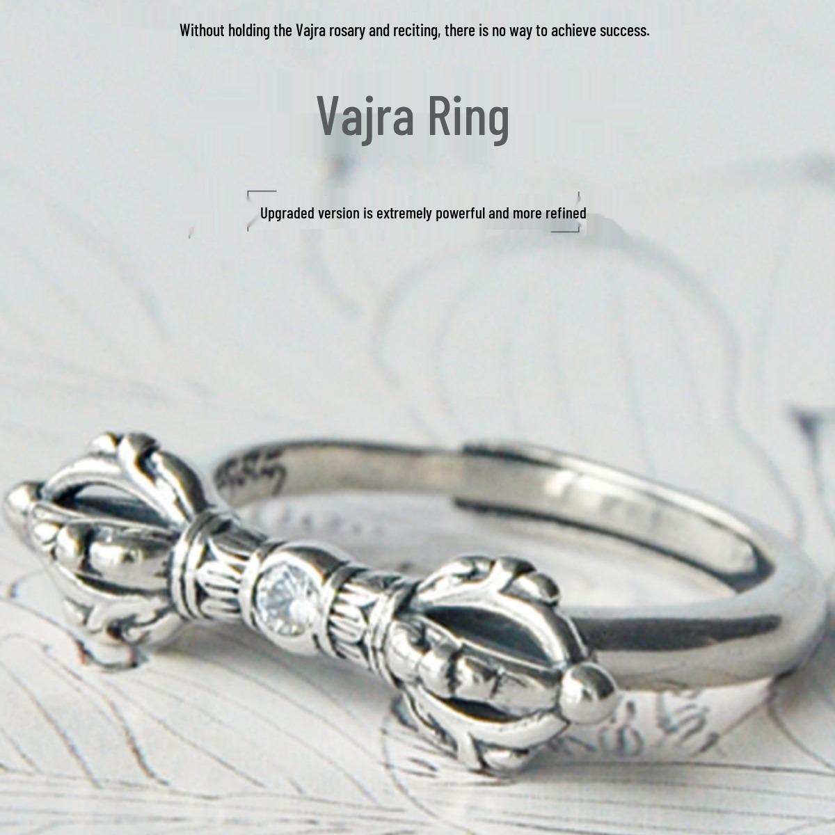 Adjustable Retro Tibetan Vajra Ring - Esoteric Dharma Tool for Demonic Subduing Adjustable