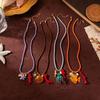 Handmade Chunky Rope Multi Color Ceramics Starfish Octopus Fish Pendant Necklace Summer Beach Shell Y2K Collar Jewelry