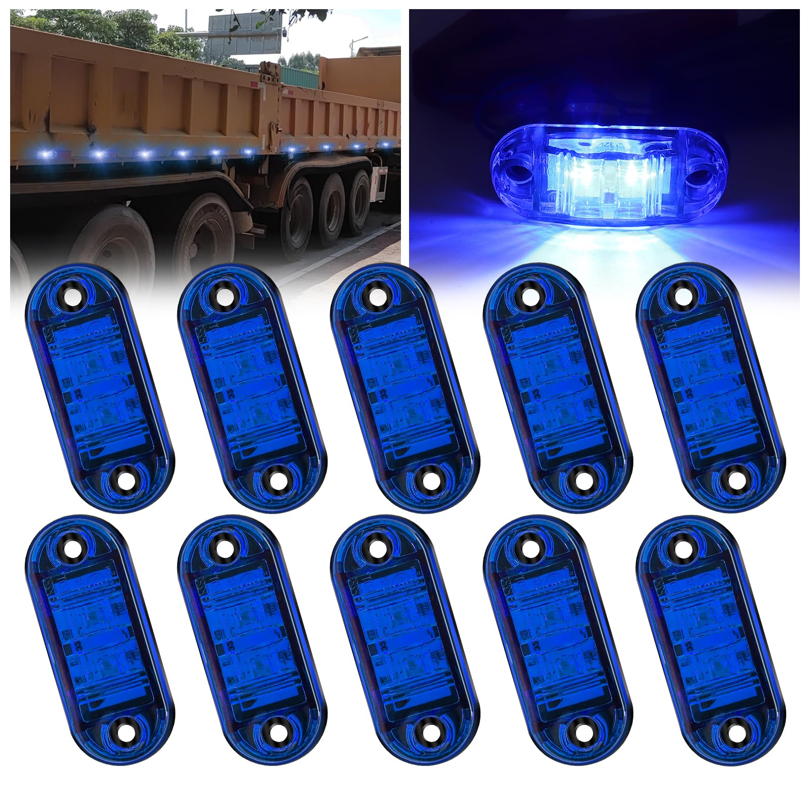 Ygmylandbb Marker Lamp Truck Supplies LED Side Marker 2 LED синий
