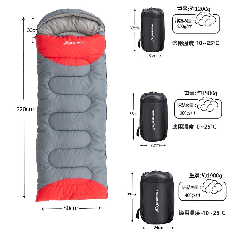 BISINNA Winter Sleeping for Car and 210T Includes Pillow and Storage Comfortable Temperature To Bag, Envelope-Style, Lightweight, Connectable,