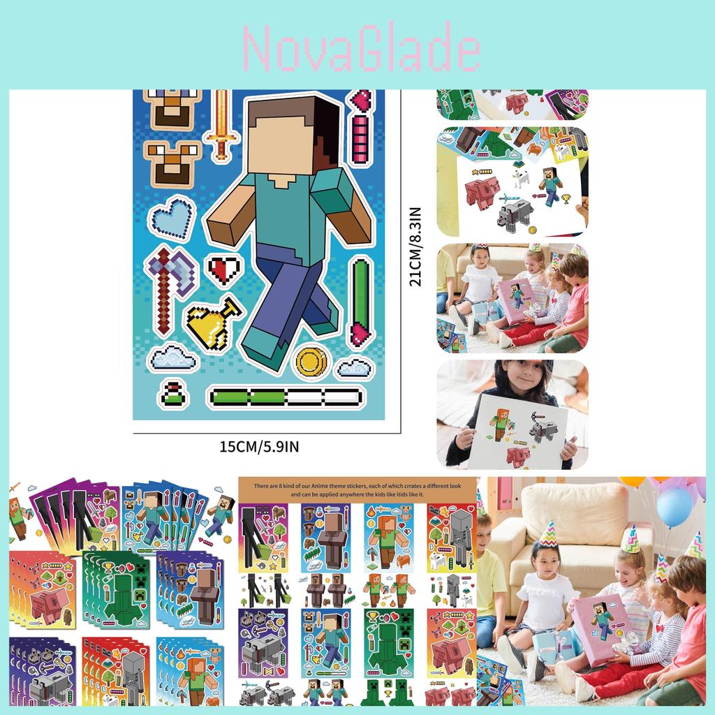 Adorable Cm2305008 Kids Anime Cartoon My World Interactive Puzzle Diy Sticker Set For Creative Fun