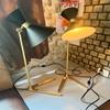 Set of 2 Mid-Century Modern Black Matte Double Cone Brass Desk Floor Lamp Stylish Accent Lighting for Living Room, Office, Bedroom