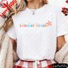Just A Teacher On Summer Break Flower Casual Design Tshirt Teacher Meme Funny Daily Life Outfit Unisex Fashion Cotton Streetwear