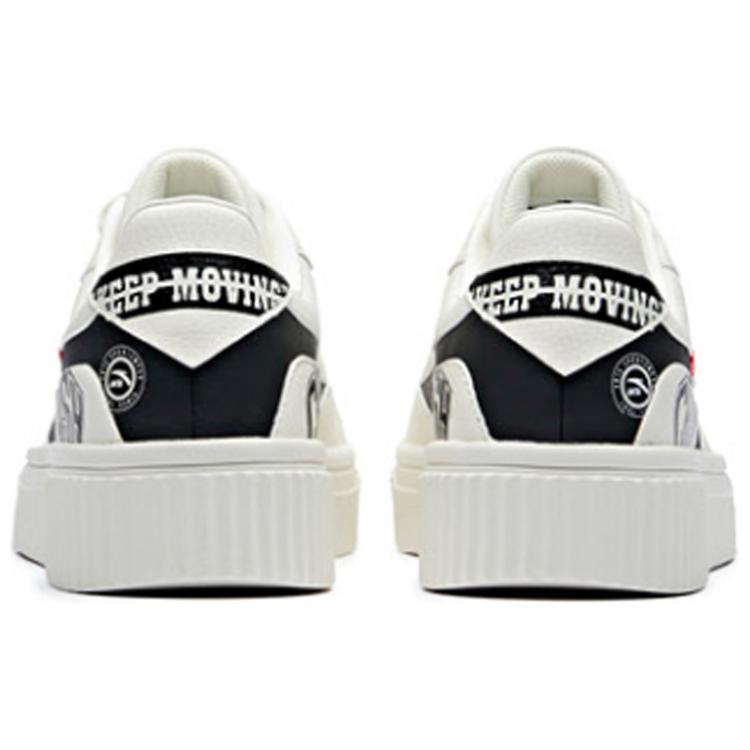 Anta Life Collection Slip Resistant Abrasion Resistant Low top Skateboard Shoes Men's White Black 111938021R-4