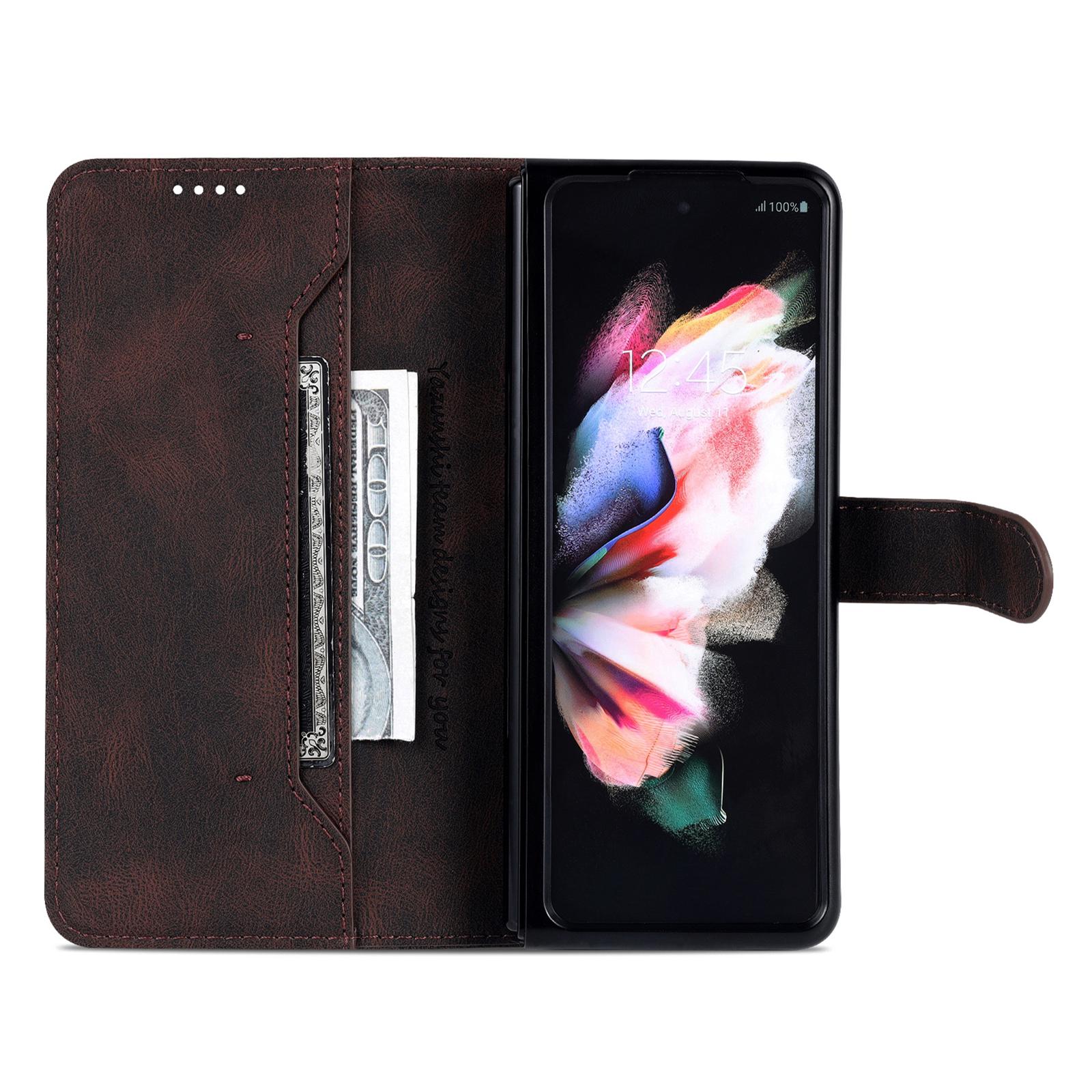 

AZNS For Samsung Galaxy Z Fold6 5G Case Leather Phone Cover with Wallet Stand Brown