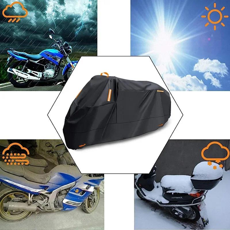 Motorcycle Cover Outdoor Waterproof Motorcycle Tarpaulin 210D Thickened Polyester UV Protective Cover for Motorcycle Scooters