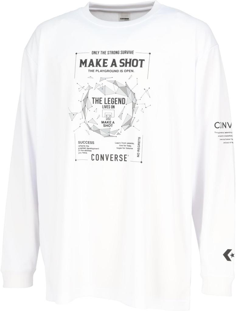 Converse CB242367L Basketball Long Sleeve Printed Long Sleeve Sweat Quick White Shirt, Shirt, Absorbent, Drying,
