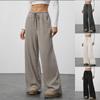 Spring Summer New Womens Casual Pants Fashion Drape Drawstring Solid Color Minimalist Versatile Loose Wide Leg Trousers