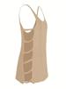 Sexy U Neck Sleeveless Knit Horizontal Stripes Side Cut Out Beach Vacation Dress 2025 Summer Beachwear Women's Mini Dresses K90