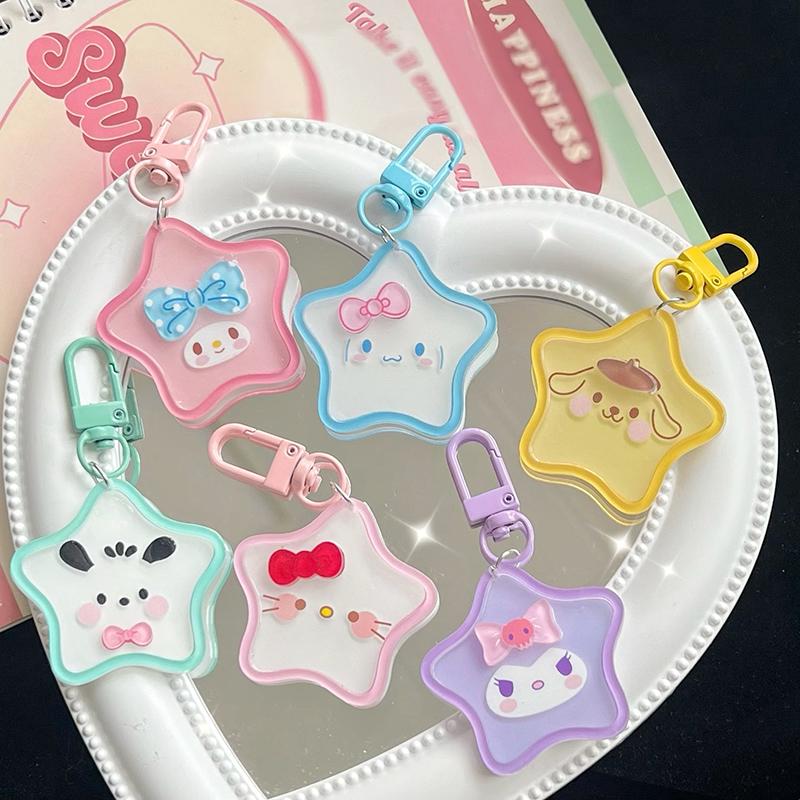 Cute Cartoon Sanrio Star Acrylic Keychain Ins Sweet Girl Schoolbag Pendant Keyring Friend Gift