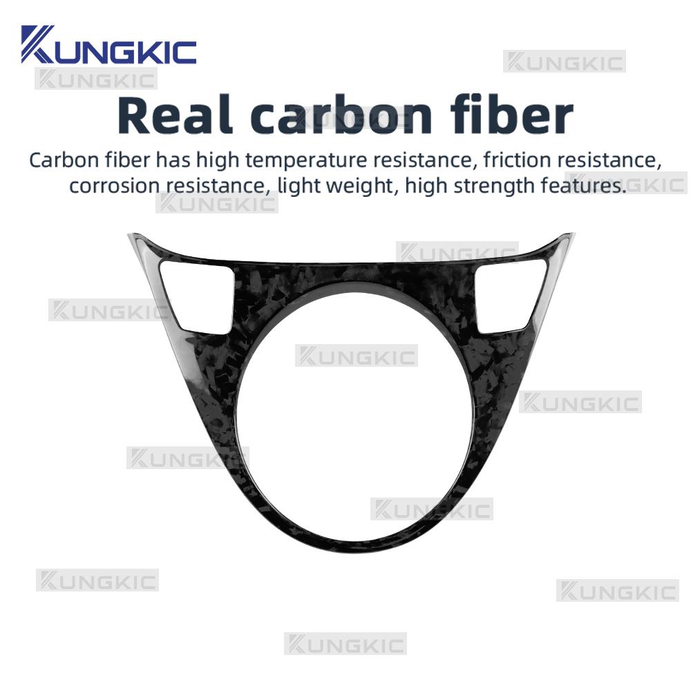 Real Dry Forged Carbon Fiber Sticker For Abarth 595/695/595C/695C 2012-2015 Fiat 500/500C 2008-2015 AT/MT Car Gear Shift Trim