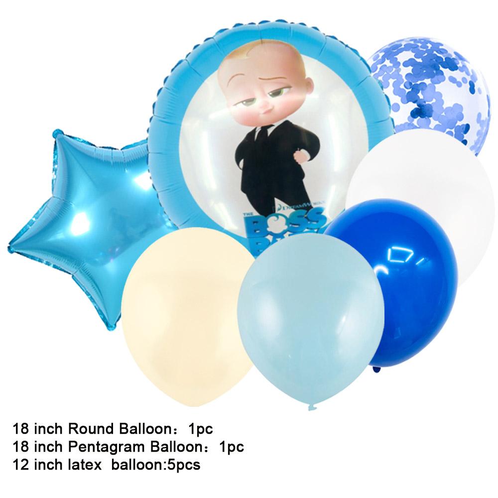 Baby B-BOSSED Birthday Theme Birthday Party Decoration Backdrop Family Cup Plate Napkin Balloons Baby Shower Supplies Kid Gift