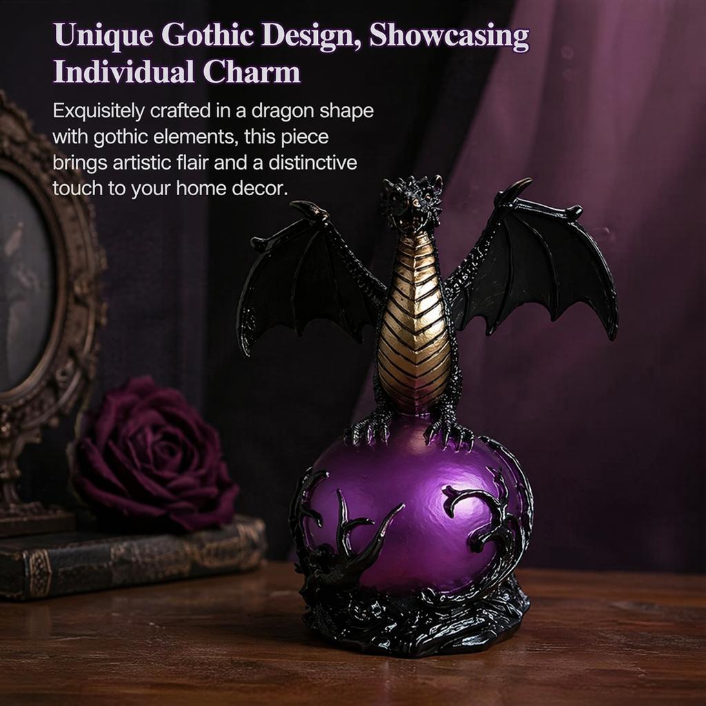 Resin Creative LED Decorative Lamp Multi-Purpose Dragon Statues Desklamps Resin Desktop Ornament for Halloween Decor Gifts