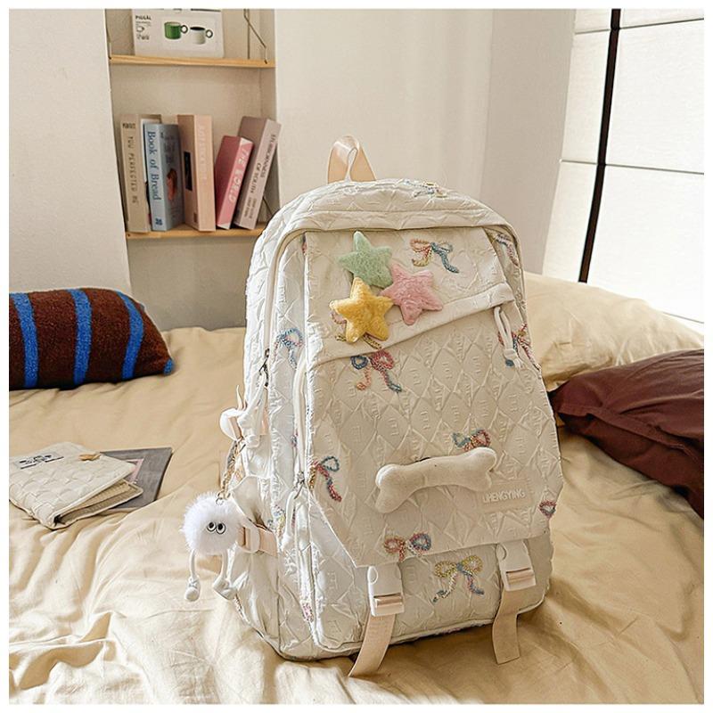 School bag for female junior high school students, high value, cute bow backpack, large capacity, grade 3 to 6 primary school students backpack