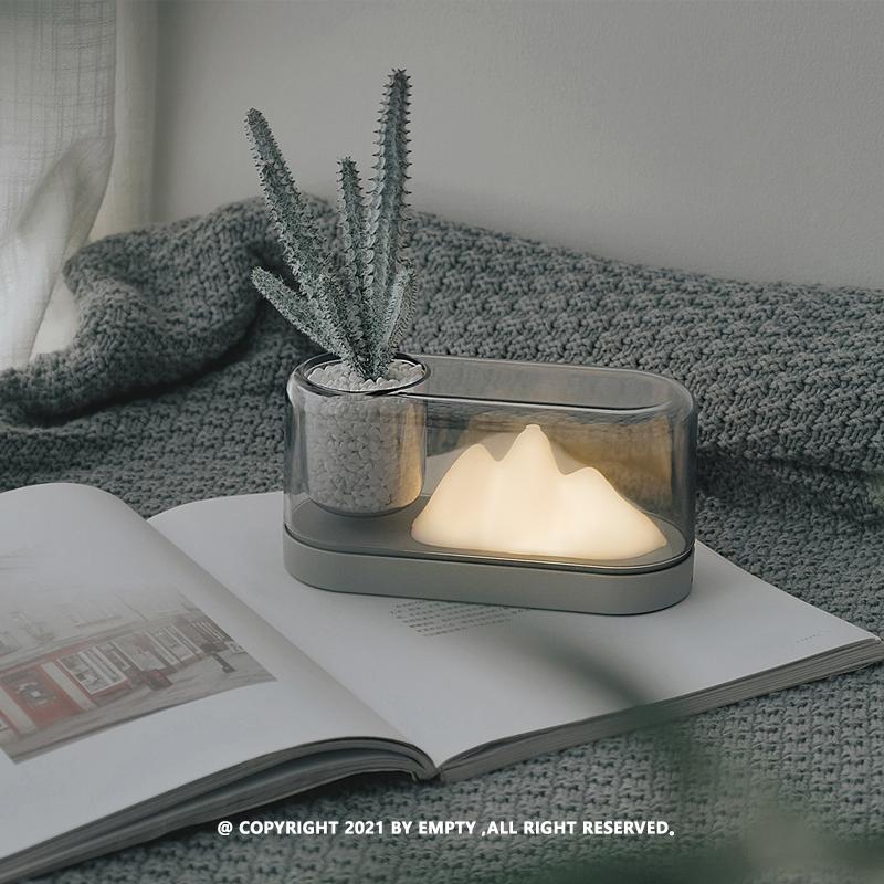 Plant Lamp | Mountain  Night Light  Desktop Plant Lamp Mini Potted Storage Ambience Light Dimmable