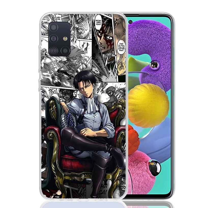 Attack-Titan Levi Phone Case For Samsung Galaxy A52 A32 A22 A12 A02S A50S A30S A51 A31 AA71 Note 20 Ultra 10 S10 Plus Galaxy A52