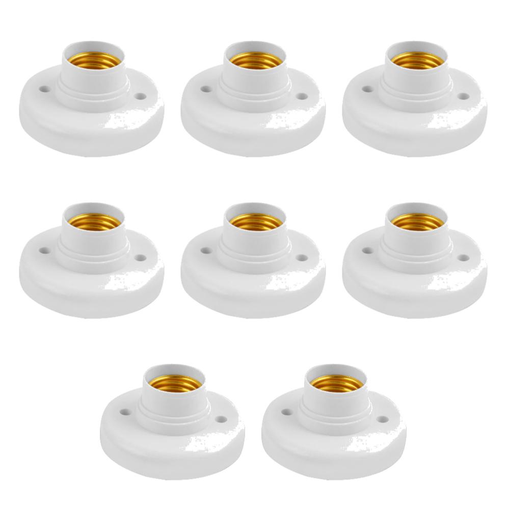 1-20PCS E27 Screw Cap Socket White Ceiling Light Lamp Bulb Fixing Base Stand 220V E27 Light Bulb Holder Spiral LED Bulb Base