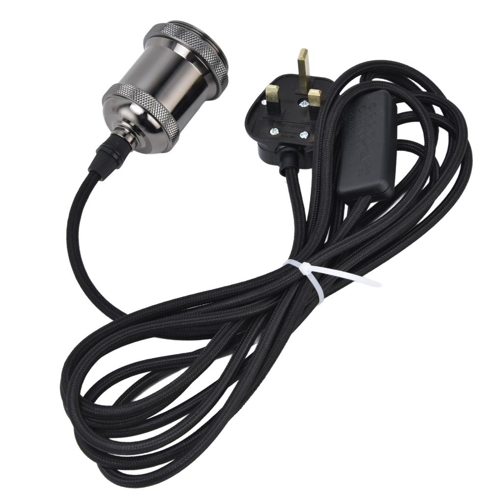 E27 Lamp Holder Hanging Light Cord with On Off Switch Pendant Lampholder