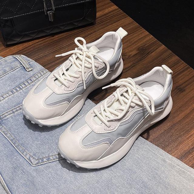 Damesneakers Nye Pustende Mesh Vaffel Smal Midje Forrest Gump Sko Pappa Sko Fitness Løping Fritidssportssko