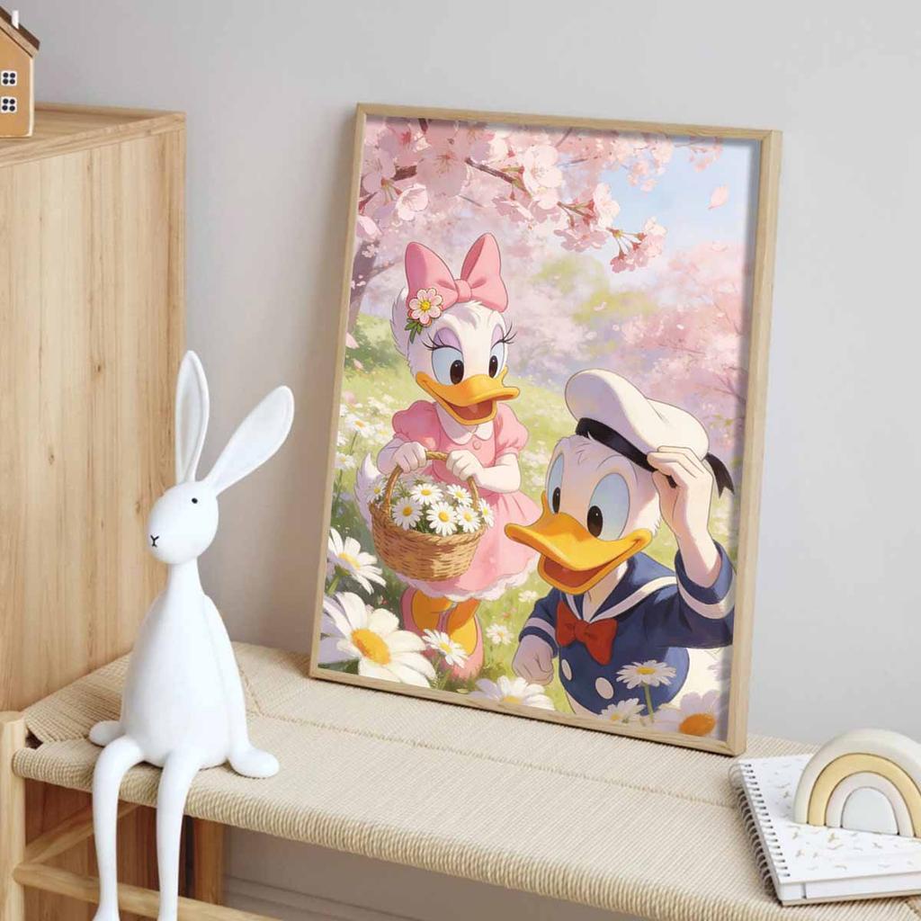 disney daisy and donald duck cherry blossom spring flowers diamond painting full diamond art kit handmade diy home decoration gift
