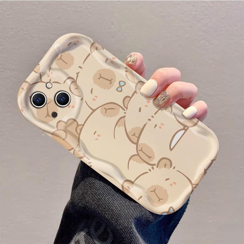 For IPhone15 Mobile Phone Case for IPhone14promax Cream Pattern Ip13 Cartoon 12mini Kapiba 16