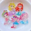 10 PCS Shiny Colorful Cartoon Mermaid Princess Girl Resin Scrapbook DIY Jewelry Hairpin Headrope Decoration Crafts