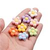 10Pcs/Lot 21*25mm Colorful Acrylic Cute Flower Shape Loose Charm Pendants for Necklace DIY Craft Jewelry Making Accessories