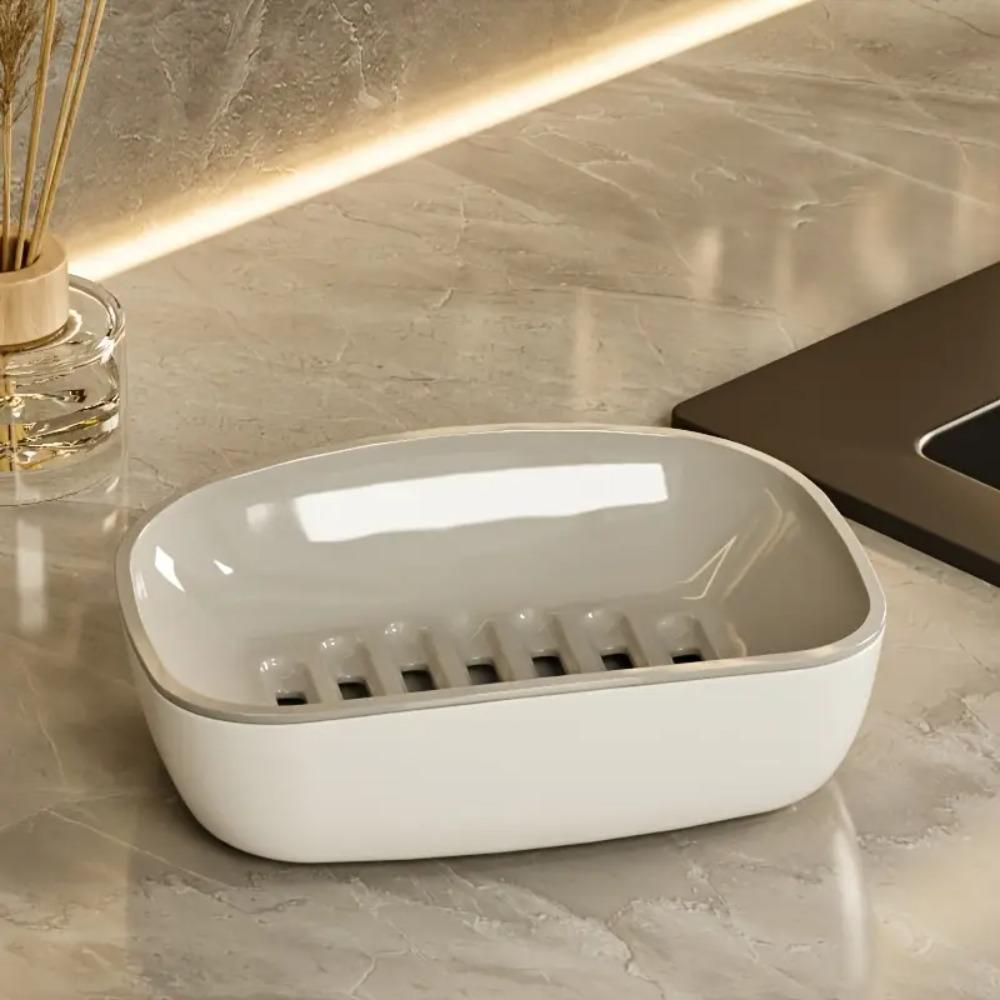 Double Layer Drain Soap Box Easy Clean Keep Soap Dry Non Slip Bottom Household Bathroom Drain Storage Rack Dish Holder