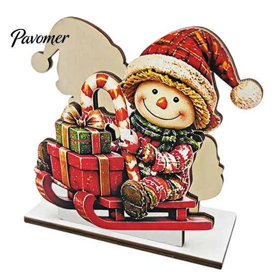Decorative Winter Kitchen Accessories Snowman Napkin Holder for Dining Table, Wood Vertical Farmhouse Style Dispenser, Christmas Tissue Storage