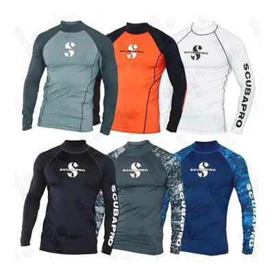 Mens UV Protection Long Sleeve Rash Guard Surfing Diving Swimming Water Sports Sun Swimwear