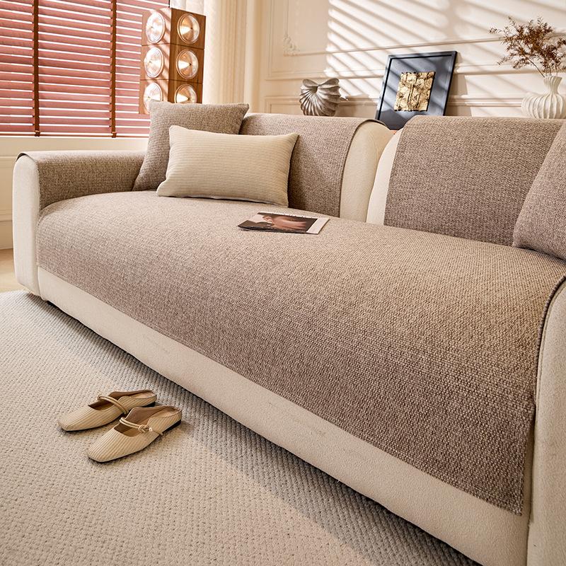 Solid Color Simple Fashionable Sofa Cover Four Seasons Universal Anti Slip Sofa Cushion Sofa Cover Non Slip for Living Room