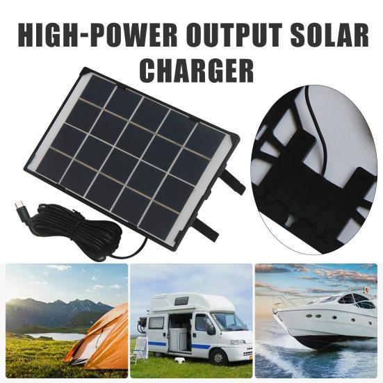 6W 5V Solarpanel Tragbar Hohe Effizienz Leichter Typ-C Außen Gartenlampe Camping Laterne Überwachungskamera Solar Ladegerät Platine mit 5M Kabel