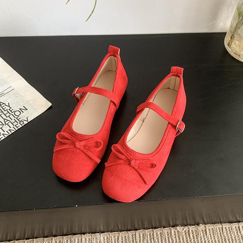 French Gentle Bow Mary Jane Shoes Women's 2025 Spring New Inner Height Increase Ballet Shoes with Skirt Single Shoes