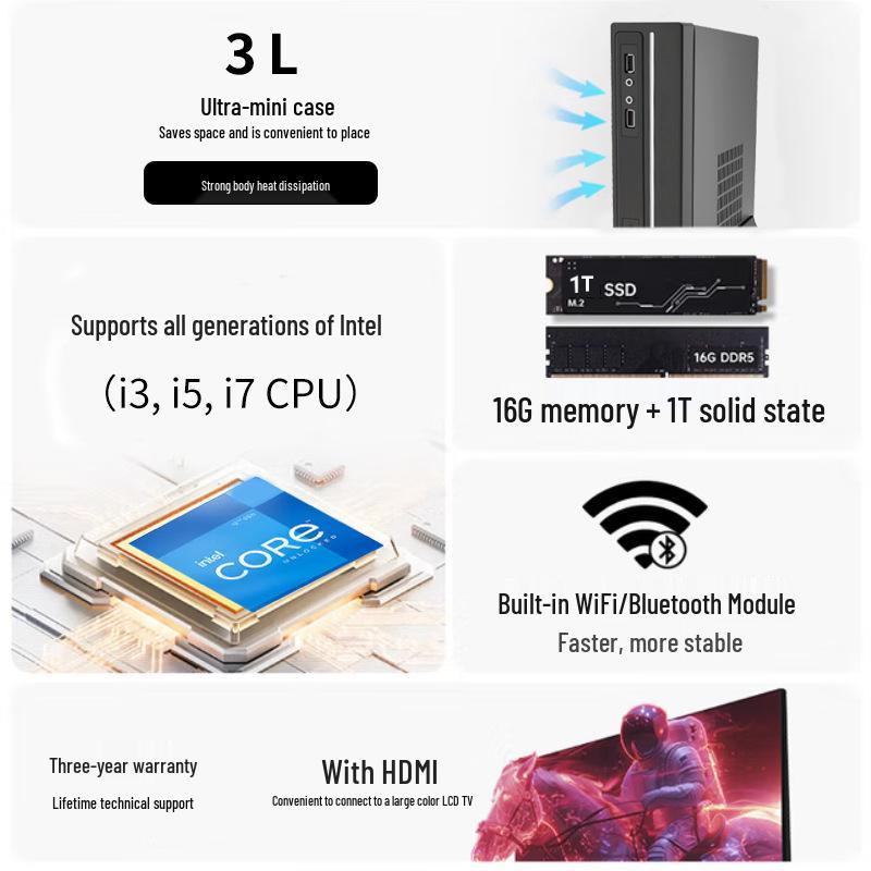 Portable Mini Desktop Office Computer