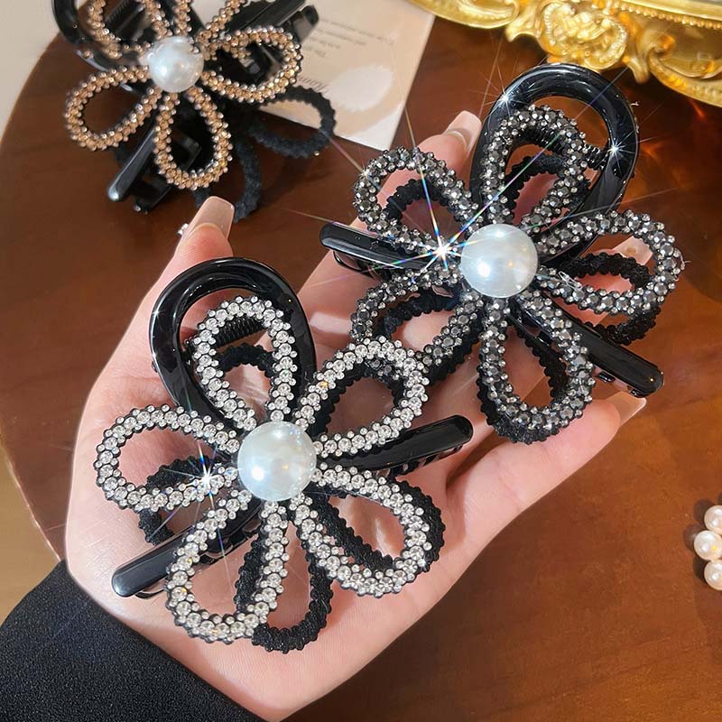 New Rhinestones Hollow Flower Hair Claw For Women Girls Fashion Elegant Hair Ornament Hair Clips Headband Hair Accessories